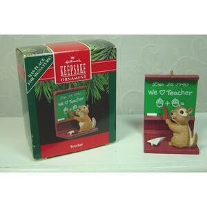 HALLMARK 1990 TEACHER ORNAMENT--CHIPMUNK STUDENT